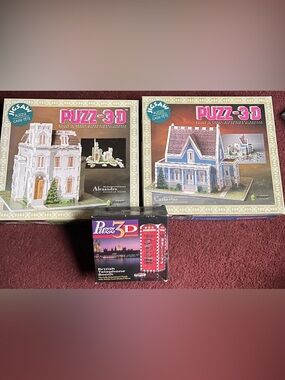 3D Puzzle bundle - victorian houses & british telephone